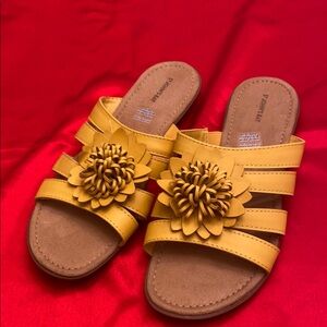 Yellow Flower Sandals New, never worn